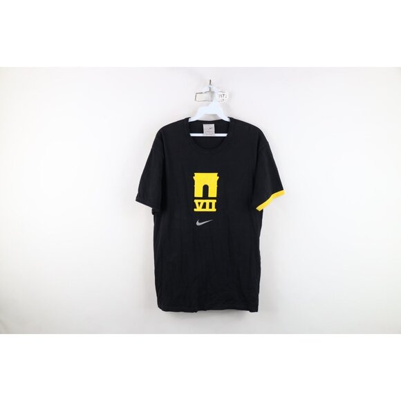 Vintage Nike Mens Large Distressed Lance Armstrong Tour de France Ringer T-Shirt - Picture 1 of 15